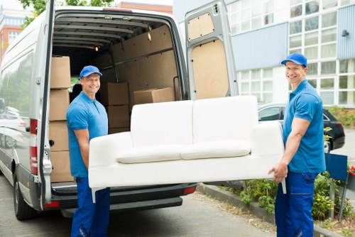 Removal team planning a move in Muswell Hill street