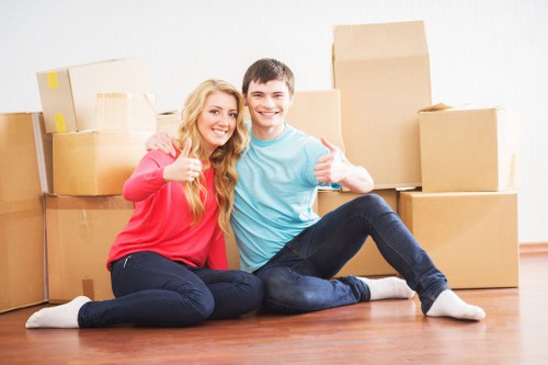 Local home moving team loading belongings for transport