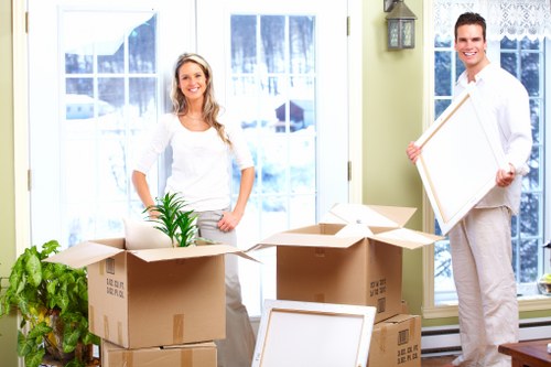 Checklist and packed boxes prepared for a Muswell Hill house move